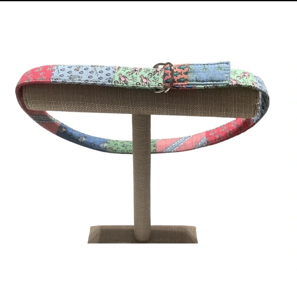 VINEYARD VINES Logo Patchwork Cotton Double D Ring‎ Belt - 35 Inches